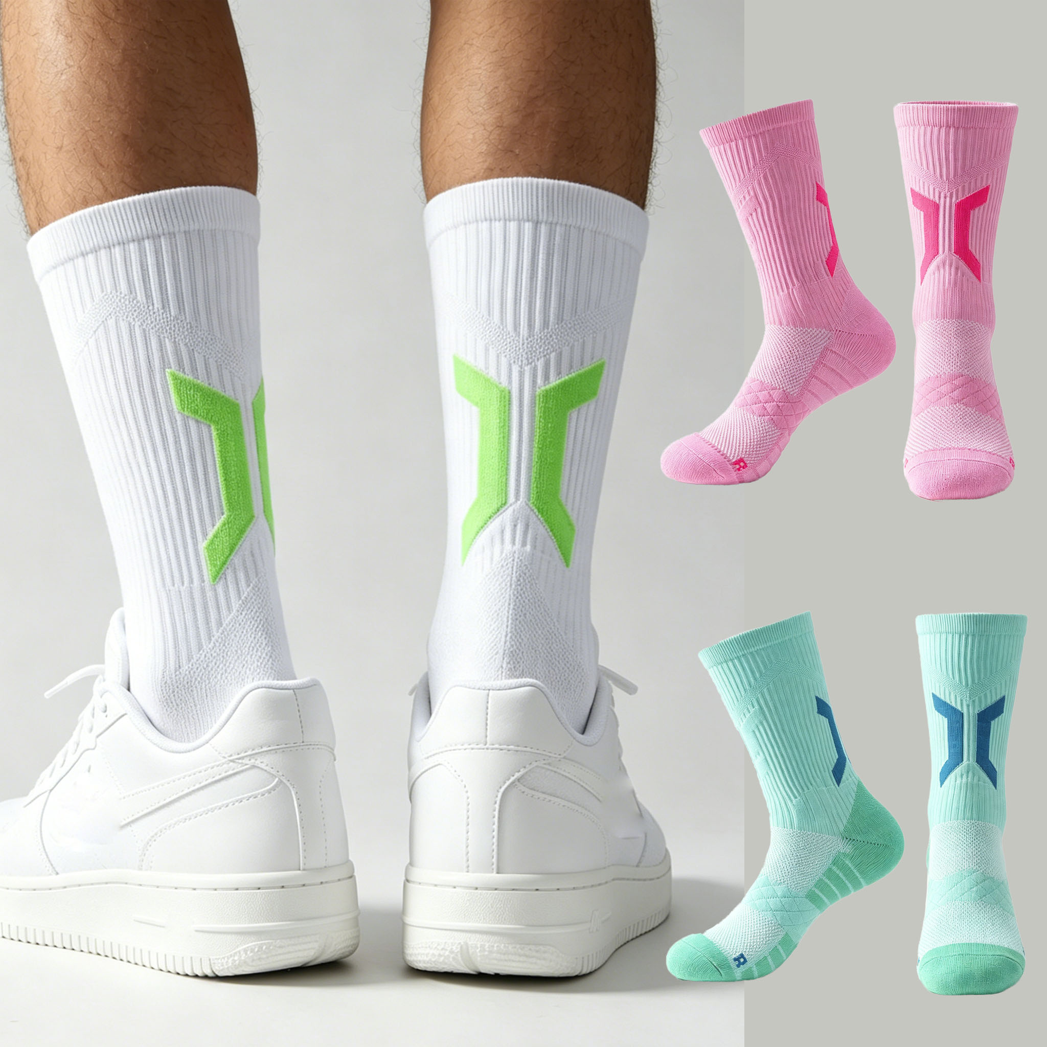 Athletic Sock Cushion - Herren Dicke Gepolsterte Basketball-Socken Rutschfeste Atmungsaktive